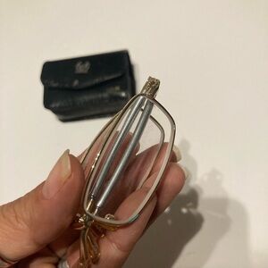 Foldable Reading Glasses Vintage Folding Spectacles w Case +3.00